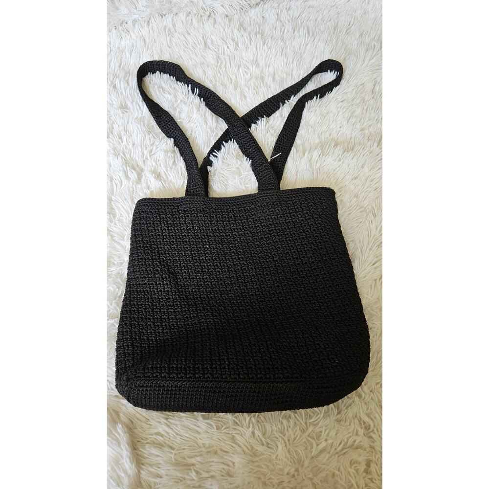 VTG The Sak crocheted shoulderbag, black, zip closure‎